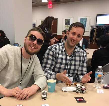 Poker Divas - two men showing cards
