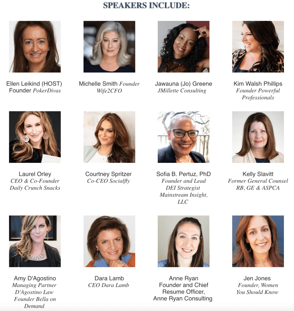 Women who play to win speakers. Ellen Leikind